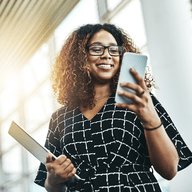 colledge student holding a phone