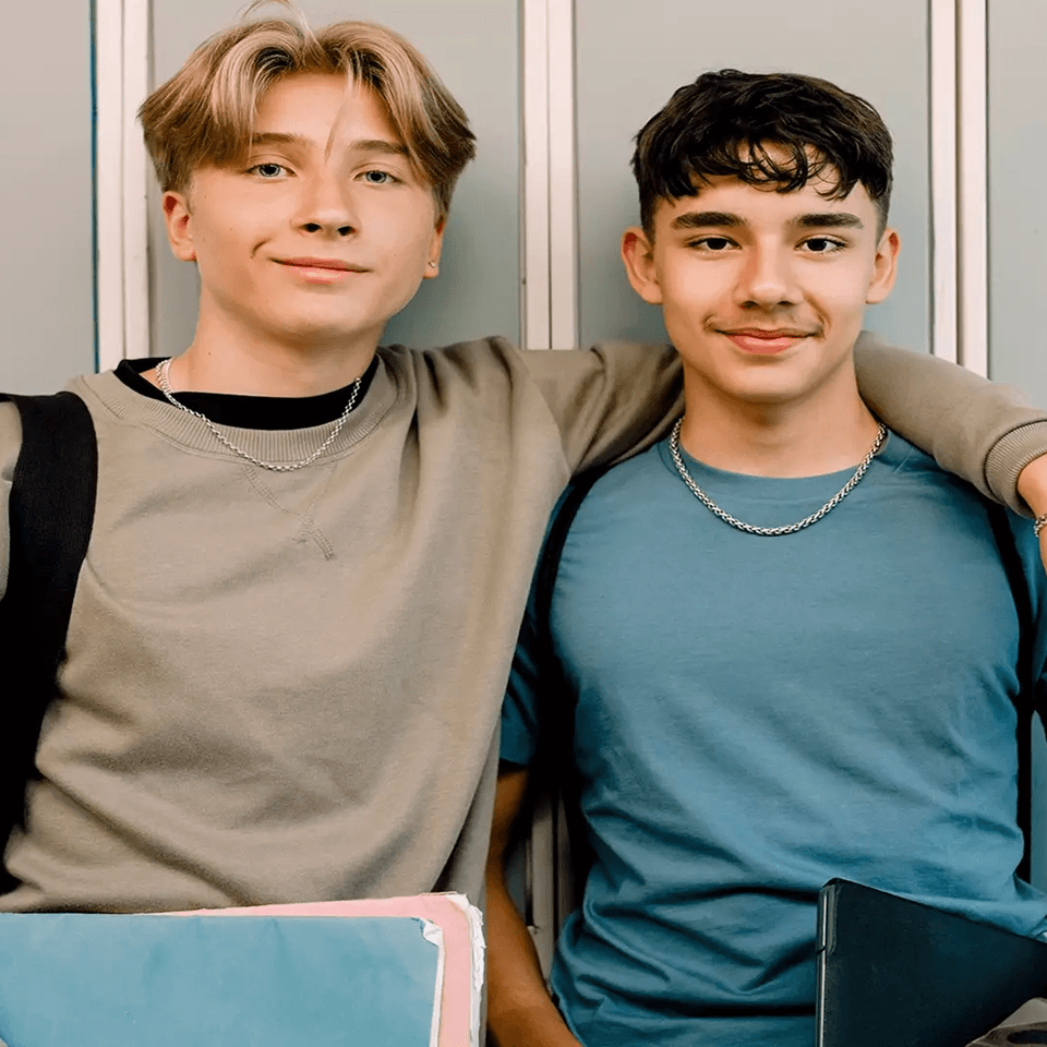 two young teenage students