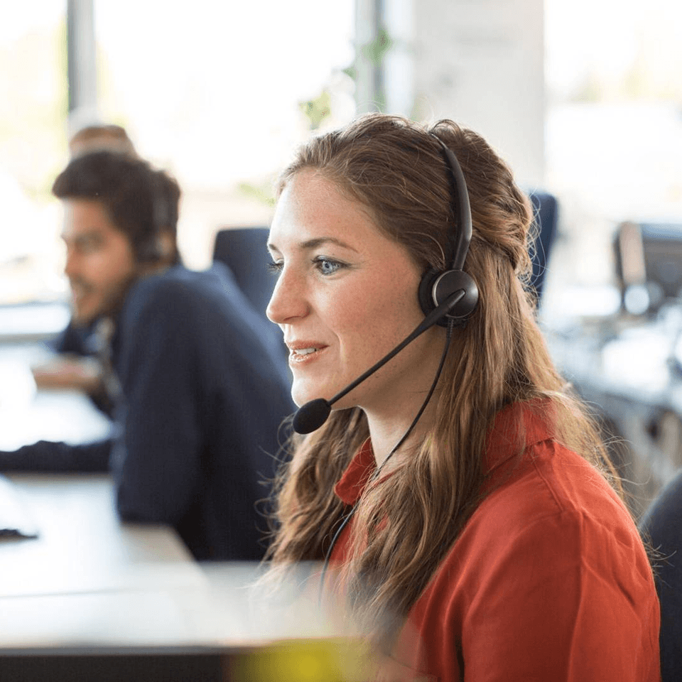 woman on a call talking