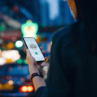 Man holding his phone