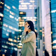 A woman talking on her phone