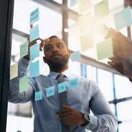 Sticky note brainstorming