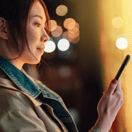 girl holding a phone