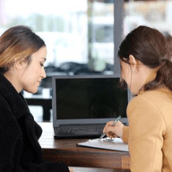 Two woman planning