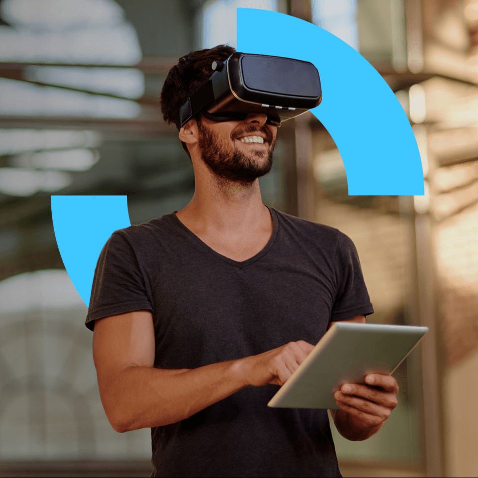 Man looking out with VR