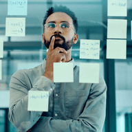 man brainstorming
