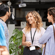 group of co-workers chatting