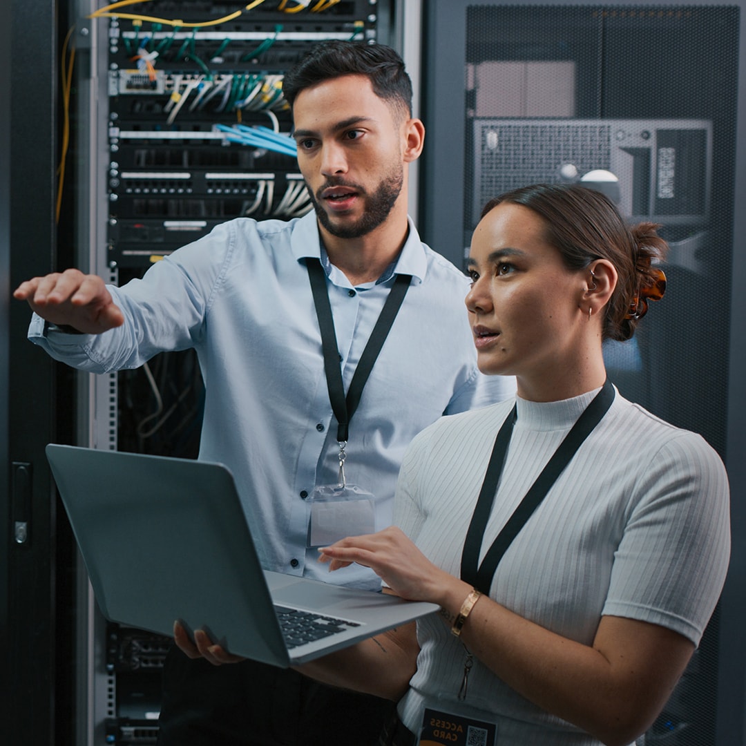 shot of two colleagues working together