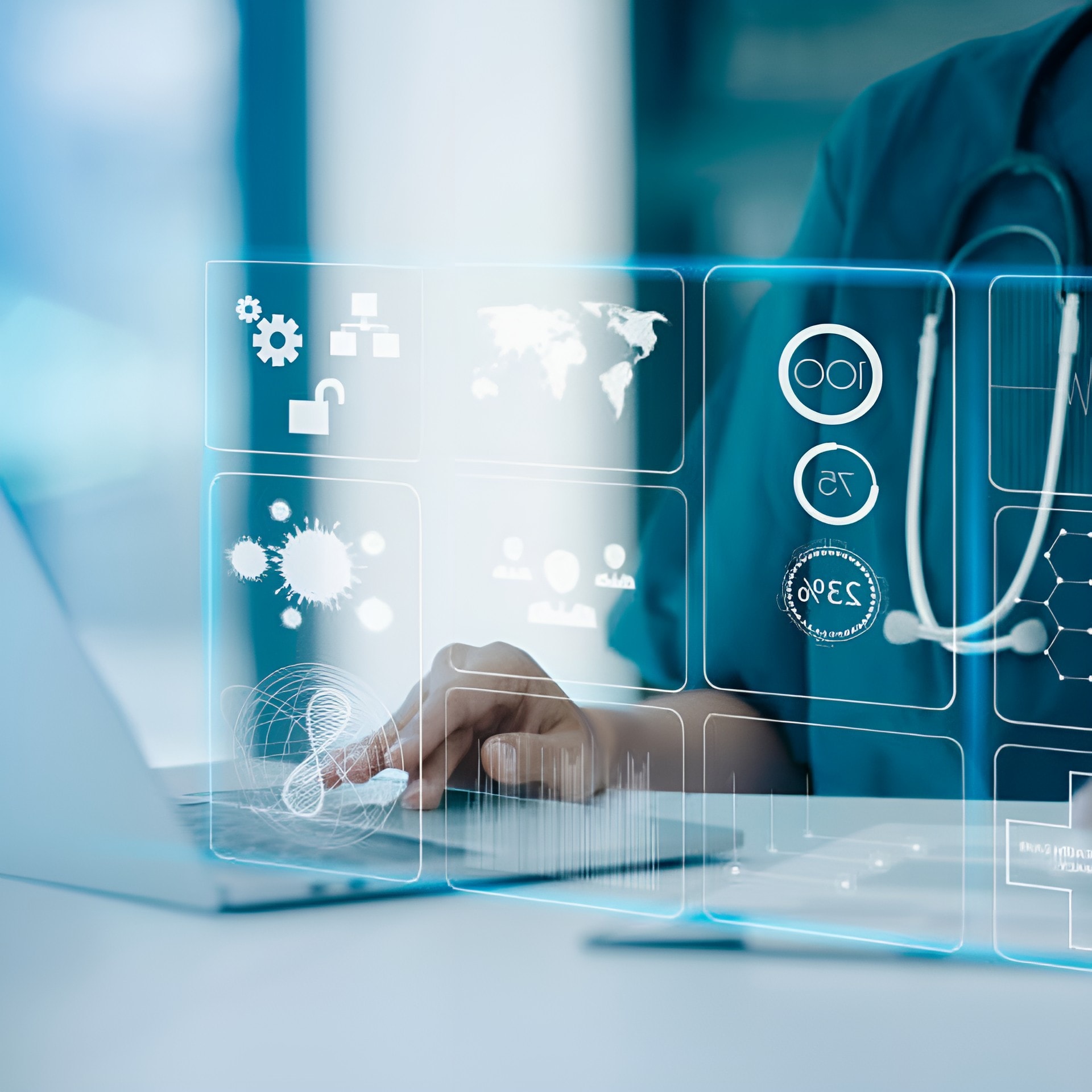 doctor using a computer