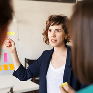 woman presenting