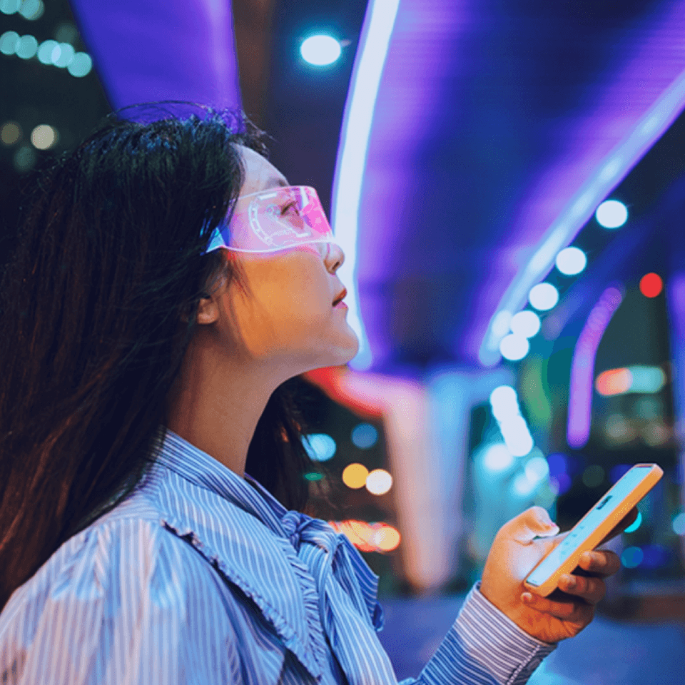 woman using her phone